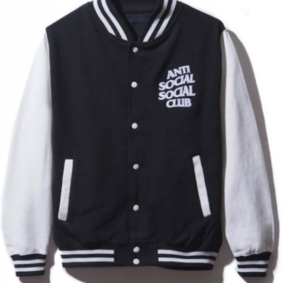 Men's Bomber Anti Social Social Club Black and White Jacket